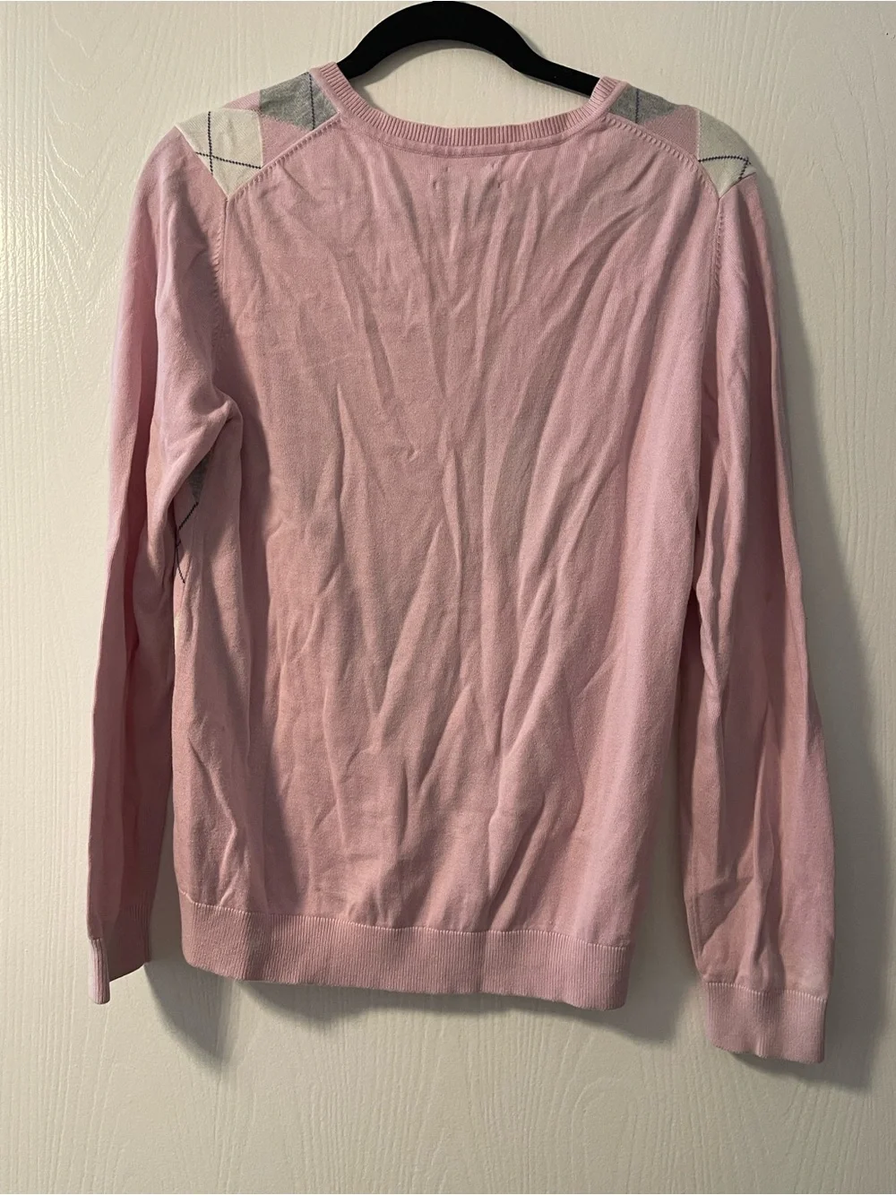 Tommy Hilfiger Pink Argyle V-Neck Sweater